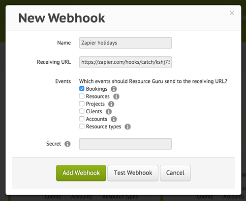 New Webhook