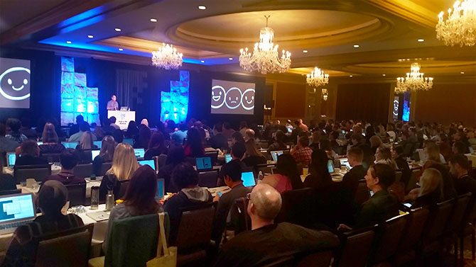 Sam Barnes speaking on-stage at DPM Summit 2015