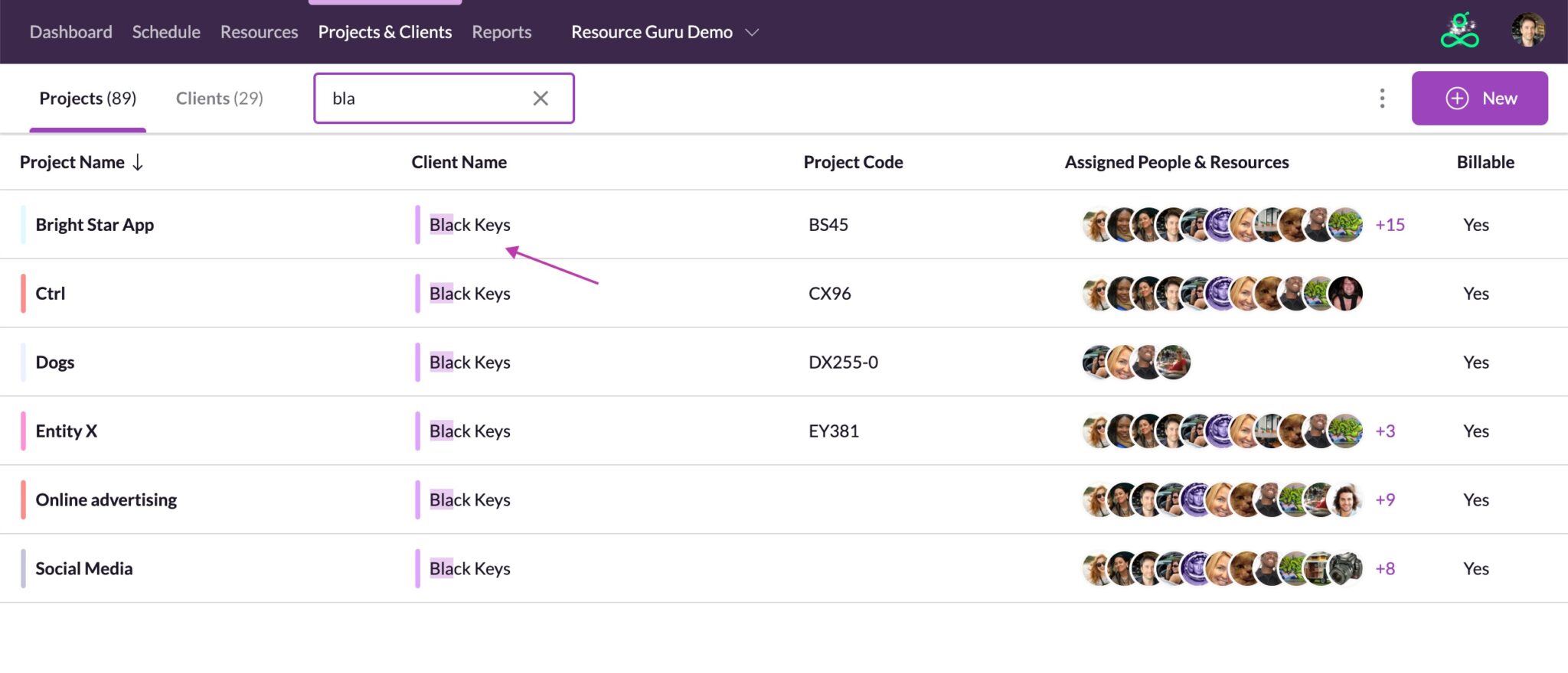 Projects & Clients enhancements, API fixes, layout tweaks