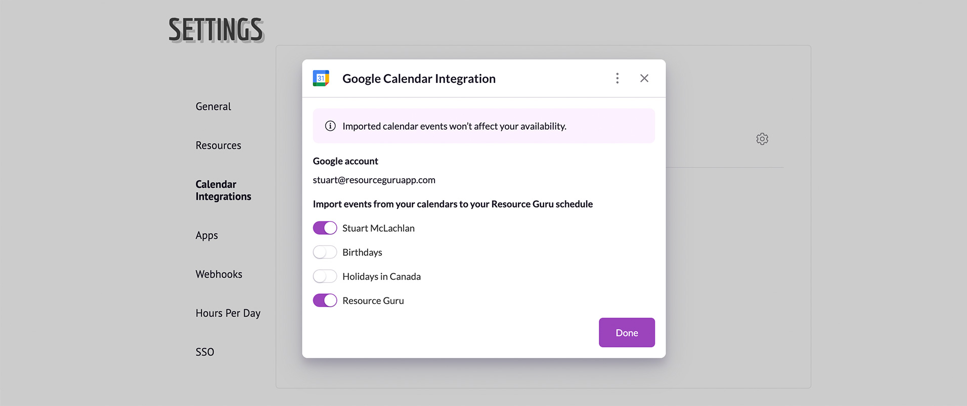 New feature sync both ways with Google Calendar