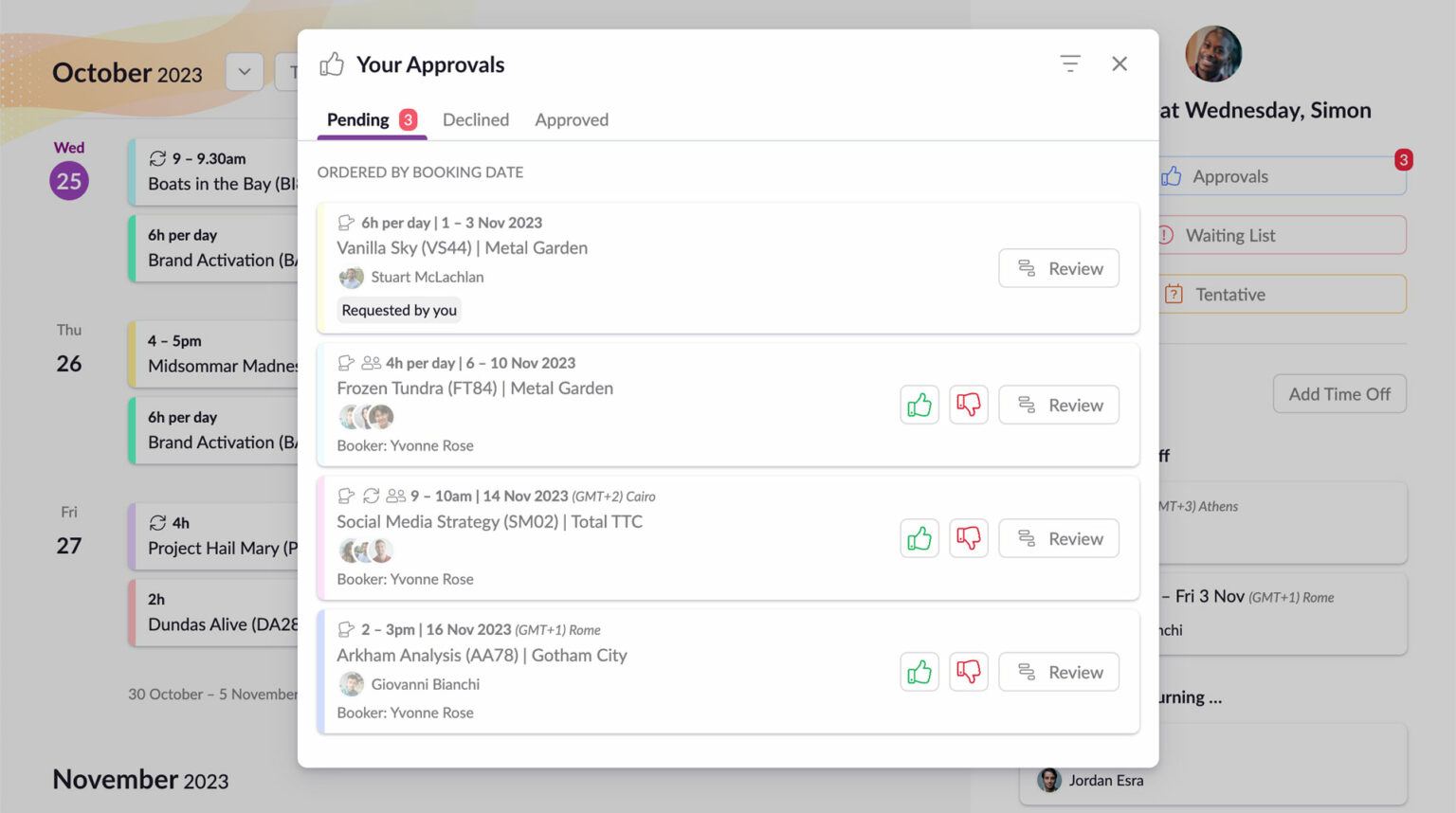 New Feature Booking Approval Workflow For In Demand People