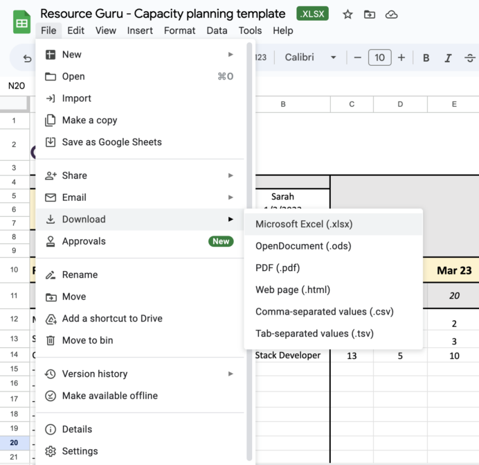 free resource planner excel template