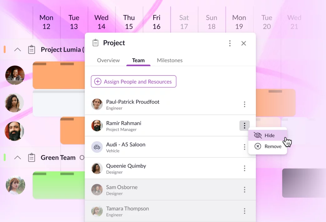 Project teams on Resource Guru - illustration.