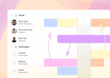 Moving work to and from resource placeholders in the Resource Guru schedule