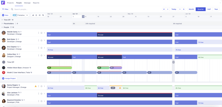 Runn schedule screenshot.