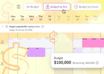Project budgets on Resource Guru illustration.