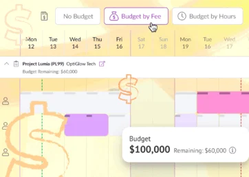 Project budgets on Resource Guru illustration.