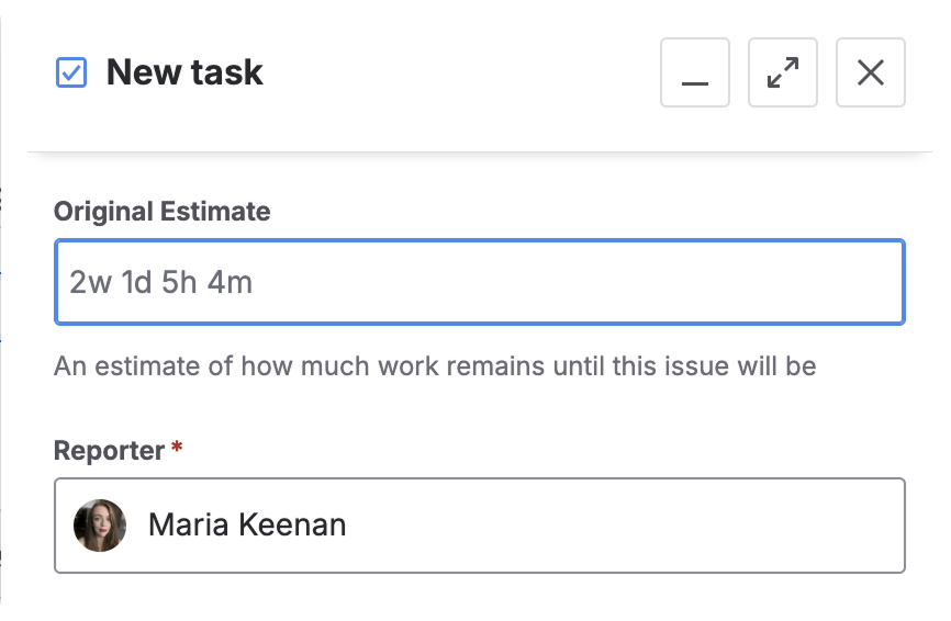 Time estimates in Jira.