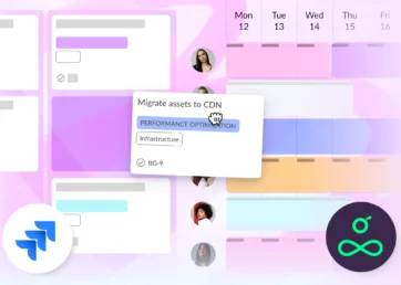 Dragging and dropping a Jira issue into the Resource Guru schedule.