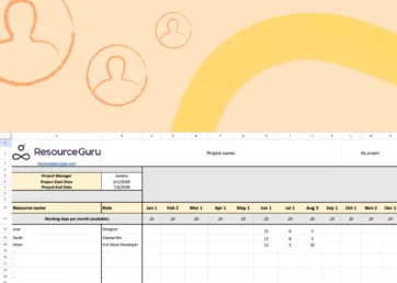 Resource capacity planning template in Excel.