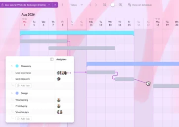 Gantt charts in Resource Guru.