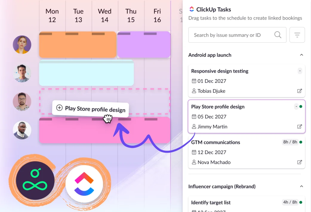 ClickUp x Resource Guru integration.