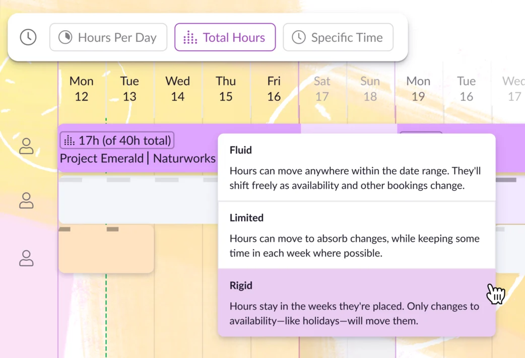 Total Hours bookings on Resource Guru.