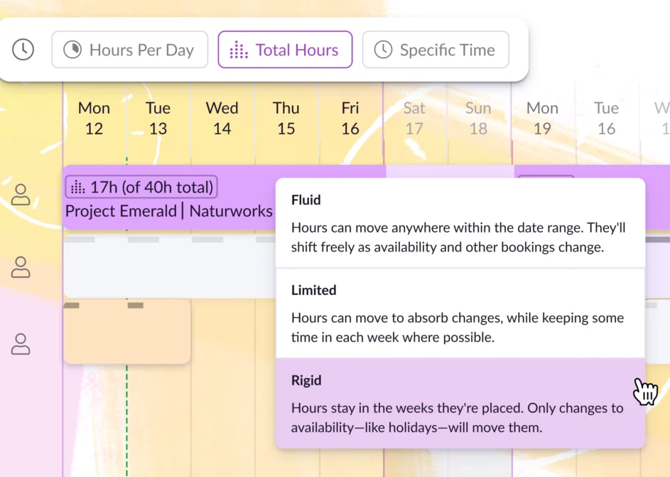 Total Hours bookings on Resource Guru.