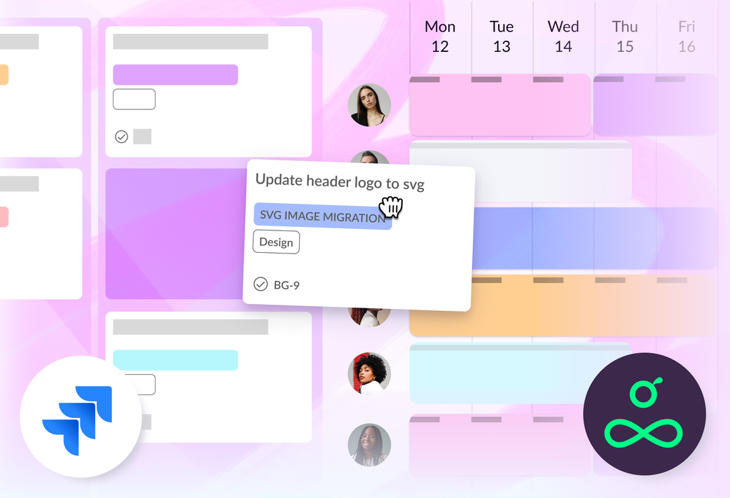 Dragging a task from Jira to Resource Guru.