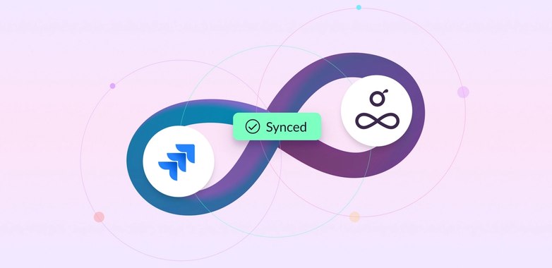 Jira logo and Resource Guru logo joined by an infinity symbol.